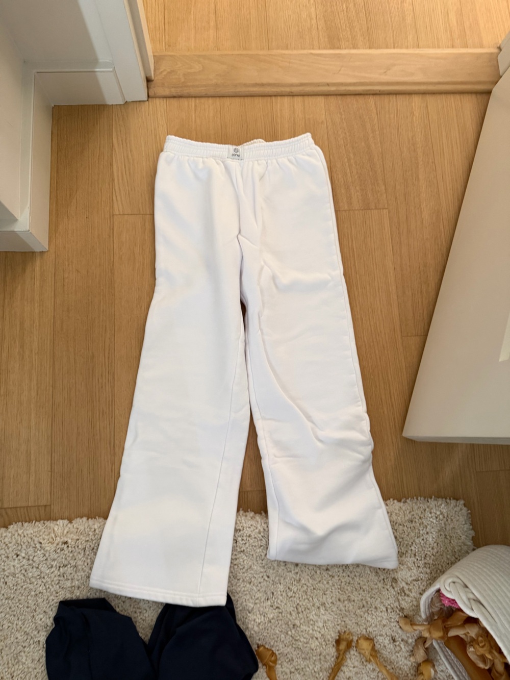 White Women's Track Pants - Casual Wide-Leg Joggers